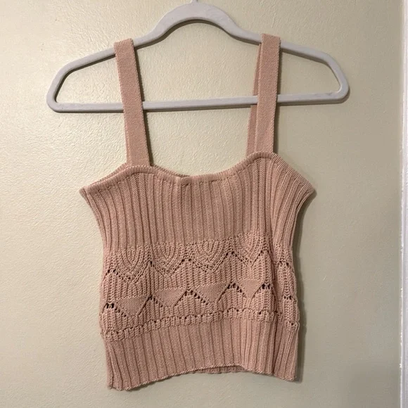 Lulu’s Point for Me Pointelle Knit Tank Top Size M - Picture 7 of 7